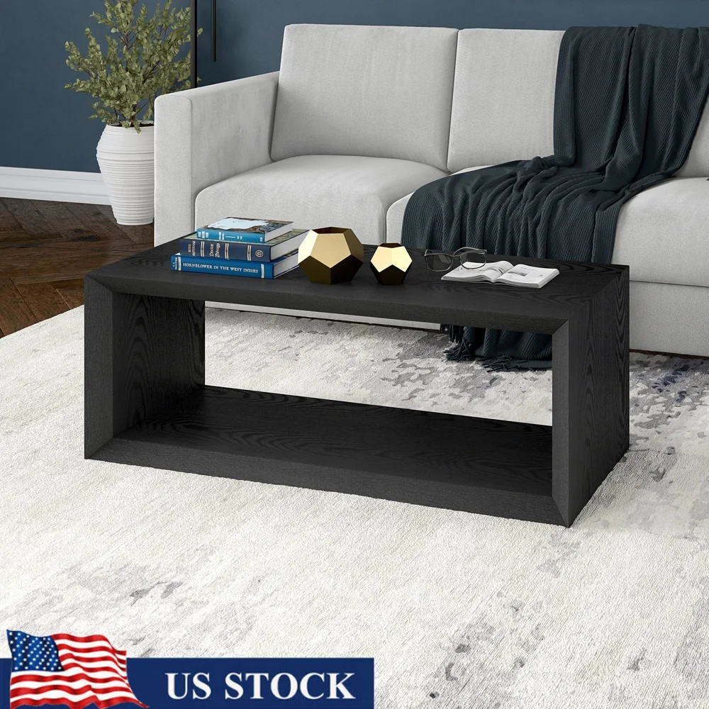 

Современный журнальный столик, простая сборка, МДФ, мебель для интерьера, черное зерно, простой дизайн, вместимость 50 фунтов, гостиная, офис