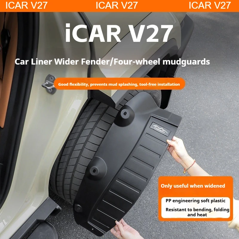 

For Chery ICAR V27 Car Rear Wheel Inner Lining Fender Upgraded Wide Version Car Mudguards Sand Water Barrier Special Accessories