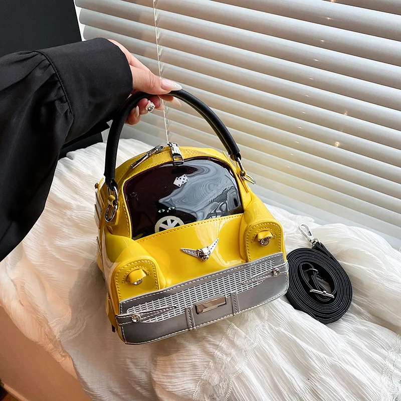 

Interesting street style quirky cartoon car handbag high-quality PU leather shoulder crossbody bag