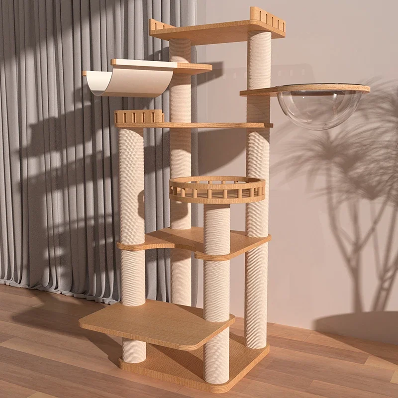 Nordic Crème Stijl Krabpaal Modern Eenvoudig Ontwerp Pretpark Toren voor Katten Sisal Touw Meubels Accesorio Para Gato FYCT