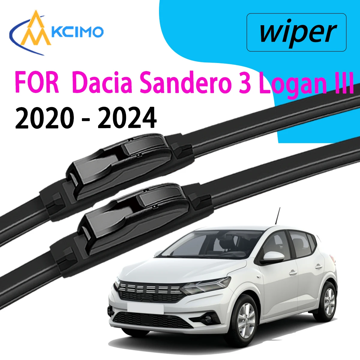 

All-Season Front Windshield Wiper, For Dacia Sandero 3 Logan III Dacia Streetway 2020-2024, Streak-Free & Easy to Install