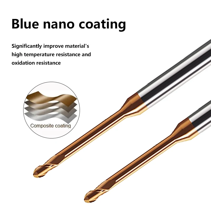 SENO 1PCS Milling Machine HRC55 Extra Long Ball Nose End Mill 2 Flutes Woodworking Tools CNC Finishing Machining Endmills