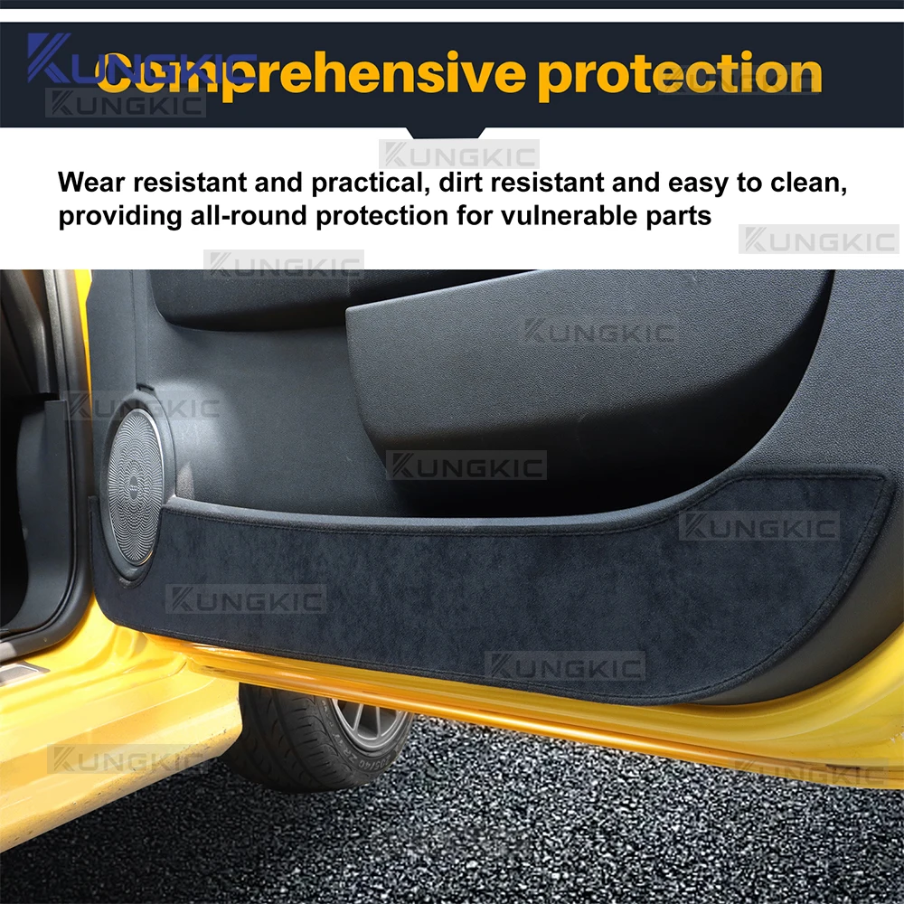 Door Anti-kick Pad For Abarth 595 695 2012-2024/ Fiat 500/500C 2008-2024/ 500E 2013-2019 Flannel LHD RHD Mat Trim Accessories view 4