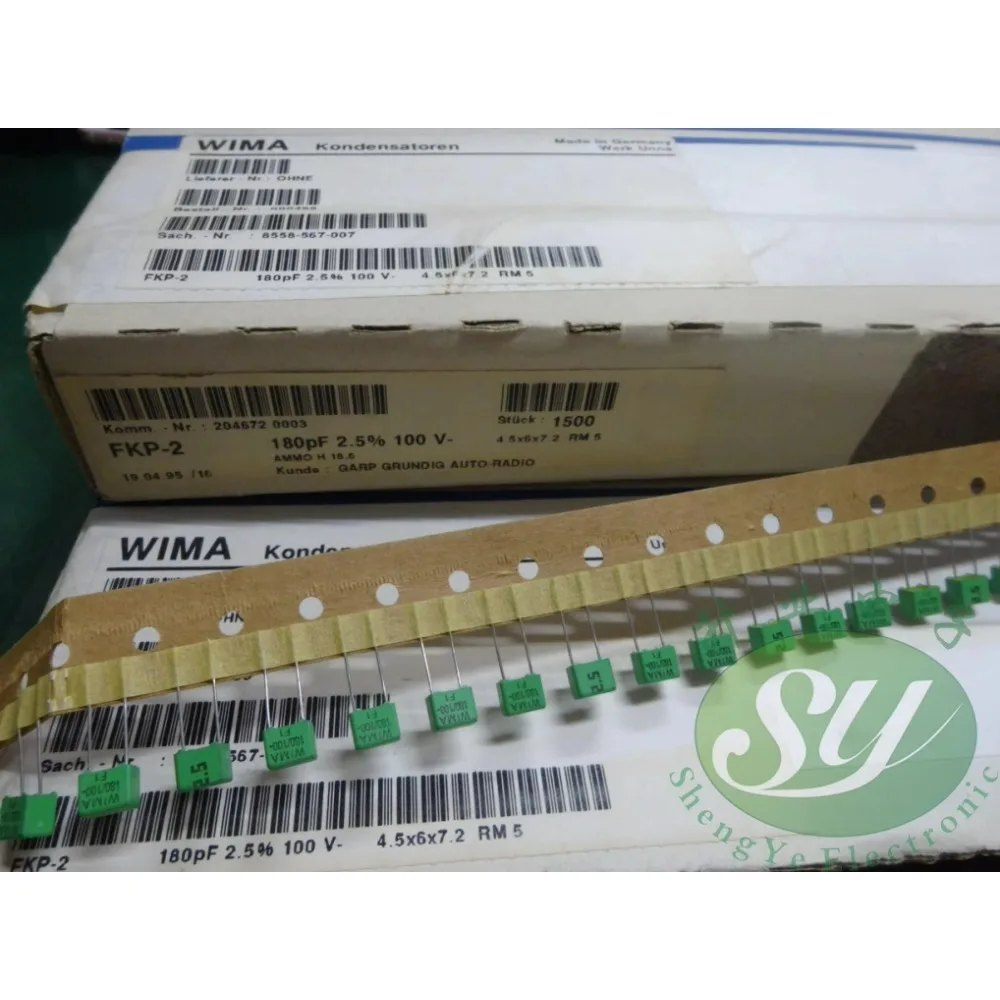 10 قطعة FKP2 0.00018 فائق التوهج/100V 0.18nf 180pf 181 العلامة التجارية الجديدة 5 مللي متر عالية الدقة 2.5% فيلم مكثف #2