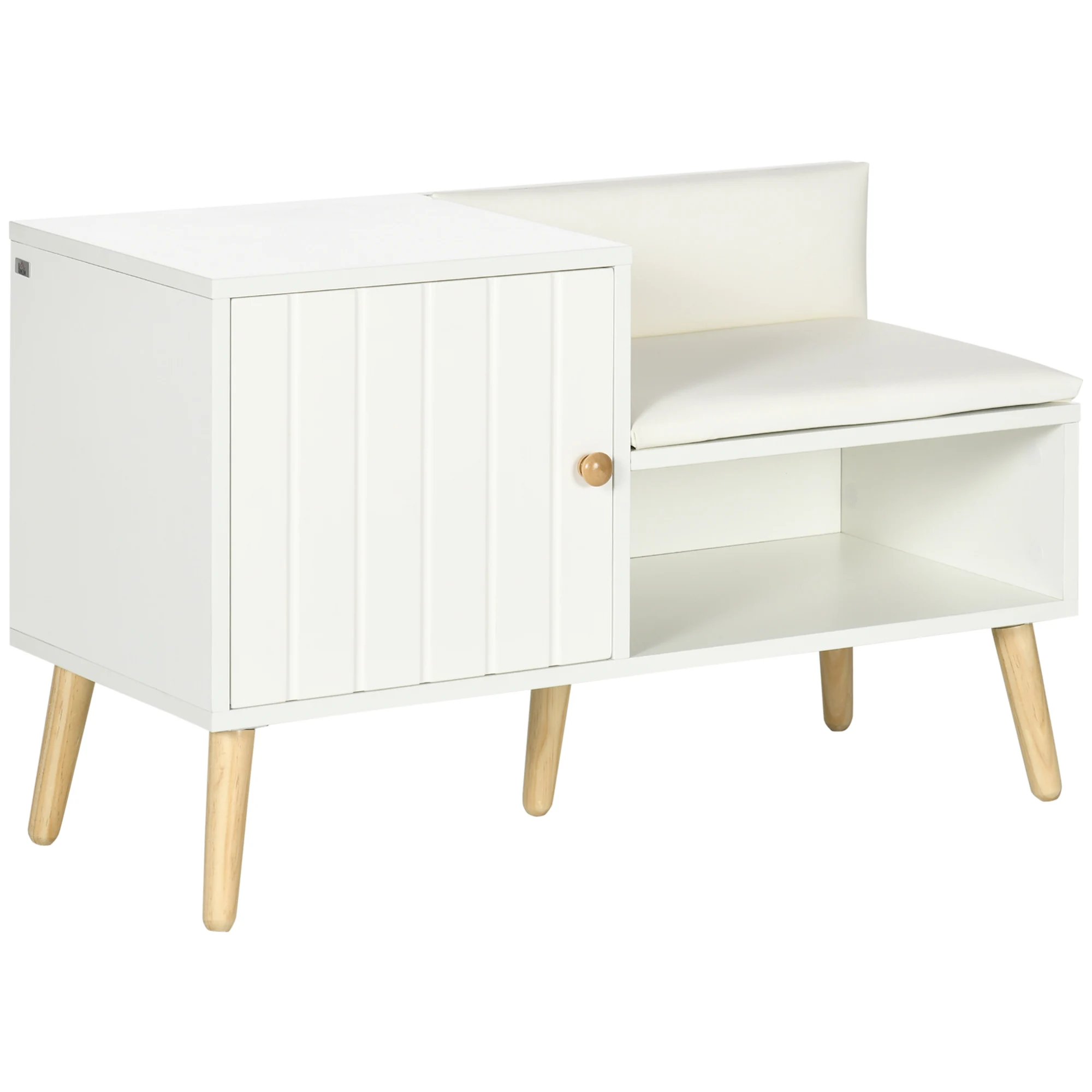 HOMCOM Banc à chaussures avec placard niche surface en revêtement synthétique 80 x 33 x 49 cm blanc
