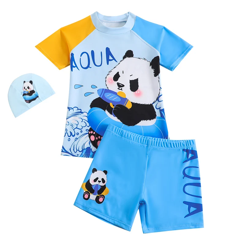 Children\'s Long Sleeve Swimsuit Boy Split Cartoon Summer Sunscreen Quick Drying Small Kids Seaside Vacation Set