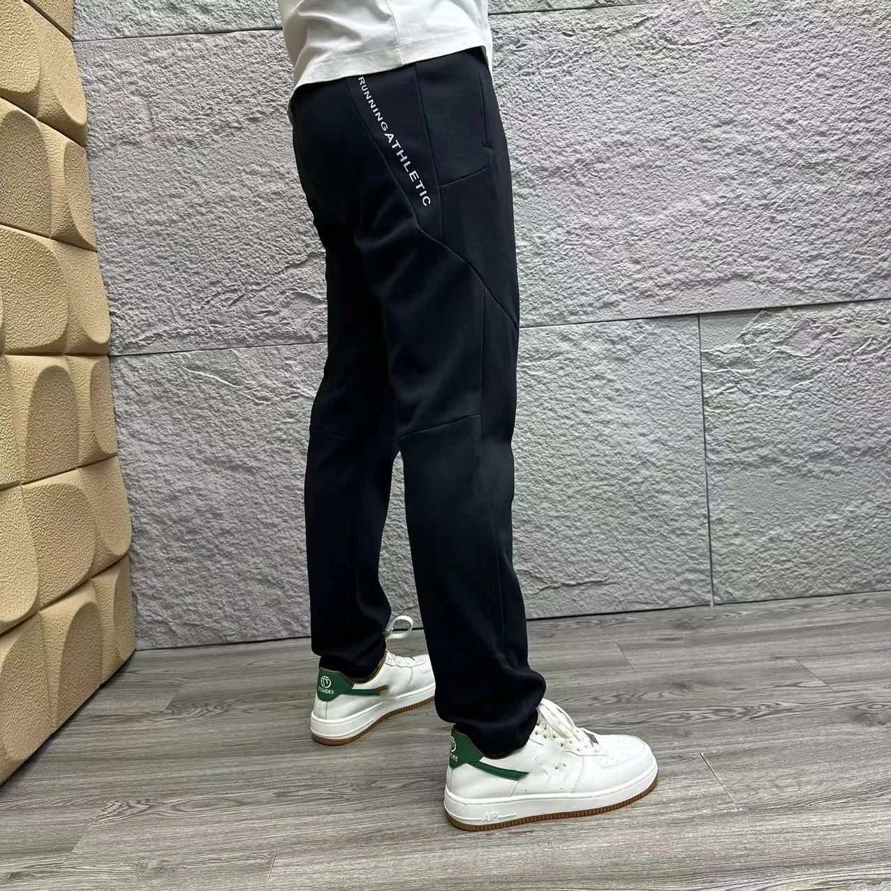 

Повседневные вязаные длинные брюки для тренировок на открытом воздухе, 3D пошивная версия, мужские прямые брюки, удлиненные осенние сезонные молодежные брюки