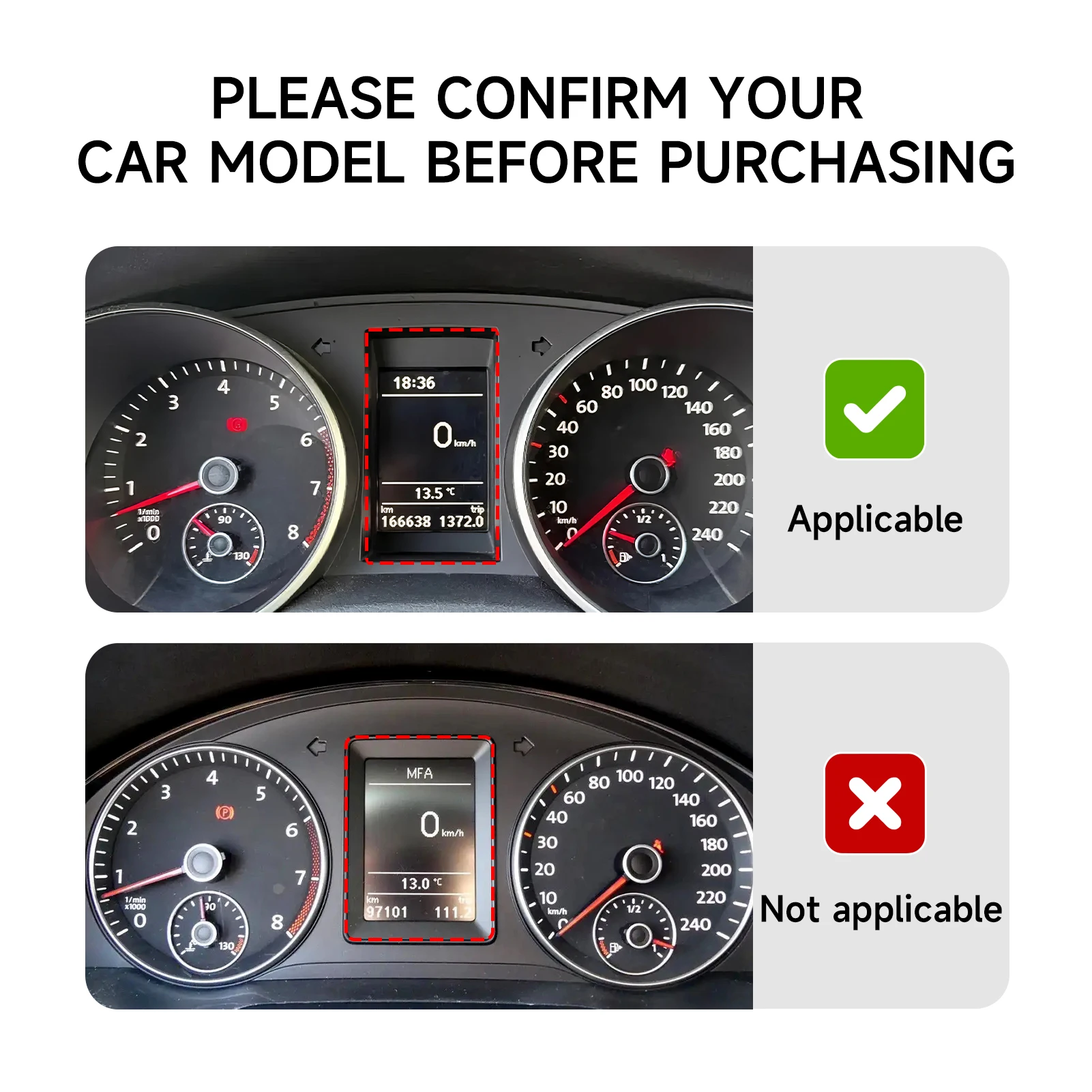 For Volkswagen Golf VI MK6 Plus R GTI (2010-2014) Car Dashboard Speed ​​Display Screen Panel Carbon Fiber Interior Sticker