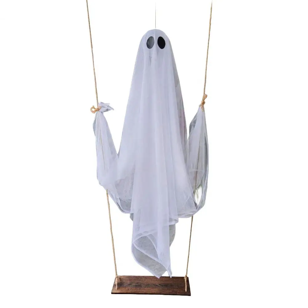Leuchtender Geister-Ornament zum Aufhängen mit LED-Lichterkette, Batteriebetrieben, Halloween-Dekoration, Gruselige Dekoration für Drinnen und Draußen