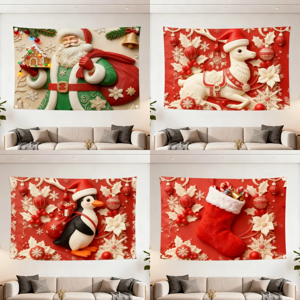 q flag Decoration Claus reindeer Outdoor snowman Picnic Santa Party Art Hanging Home Camping Party Banner Best sellers