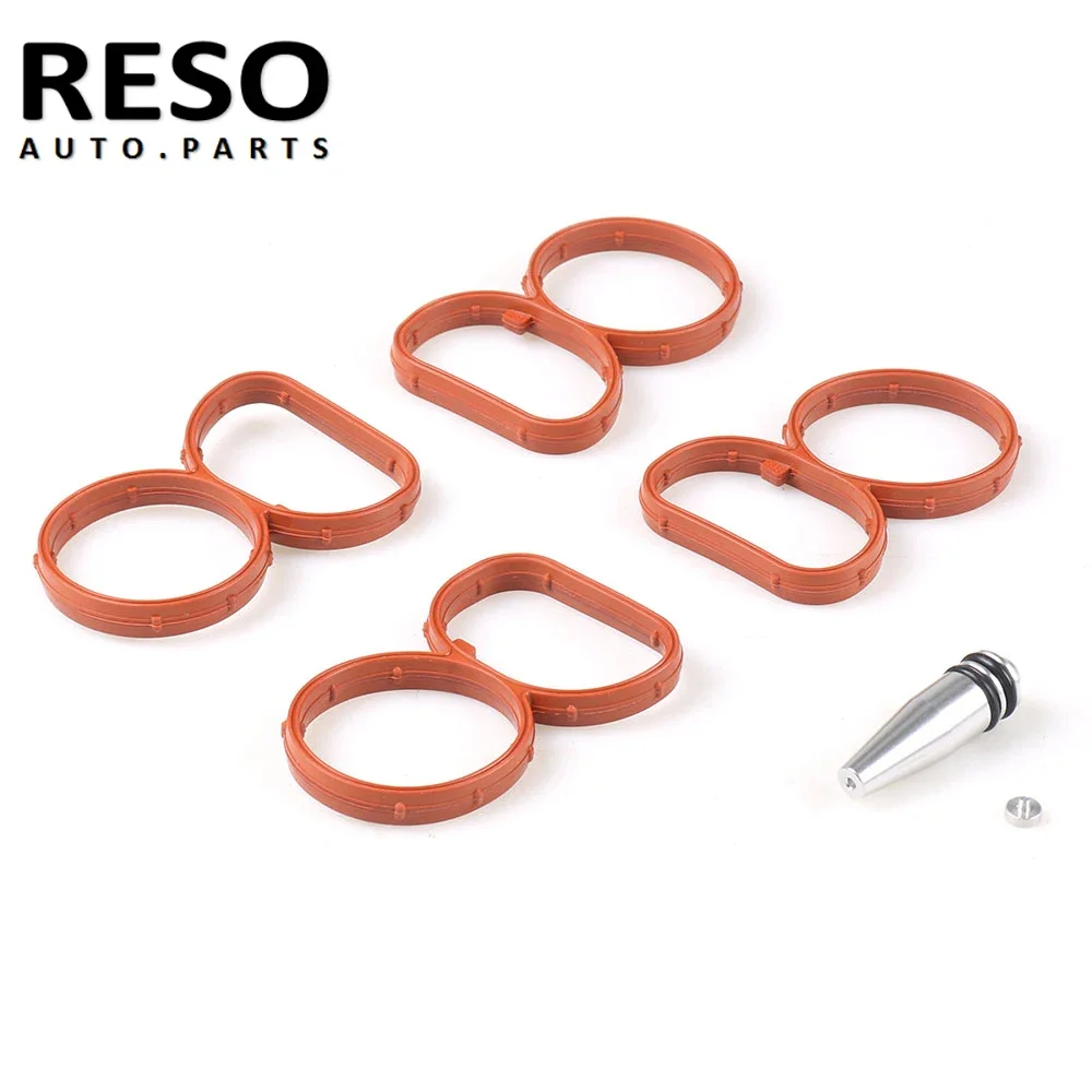 

RESO Car Swirl Flap Blank Bung Flaps Removal Plug With 4 Gaskets For BMW N47 2.0D Engine Repair Replacement Kit