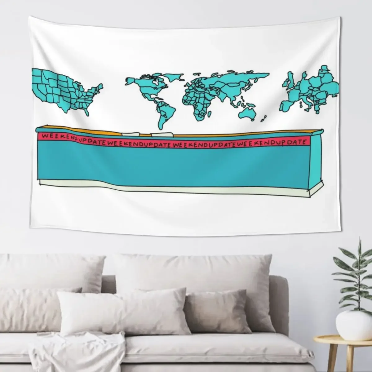 SNL Weekend Update Desk Tapestry Japanese Room Decor Decoration Wall Wall Deco Luxury Living Room Decoration Tapestry