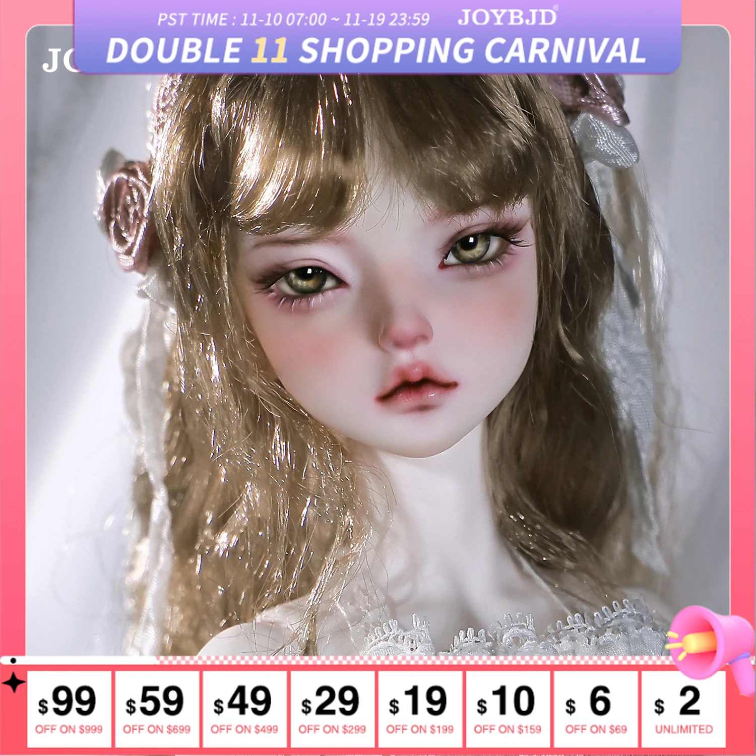 

Joybjd 1/4 Lefae Bjd Doll FullSet Muxi Body Fantasy Forest Flower Mist Spirit Fairy Tale Style Movable Joint Doll