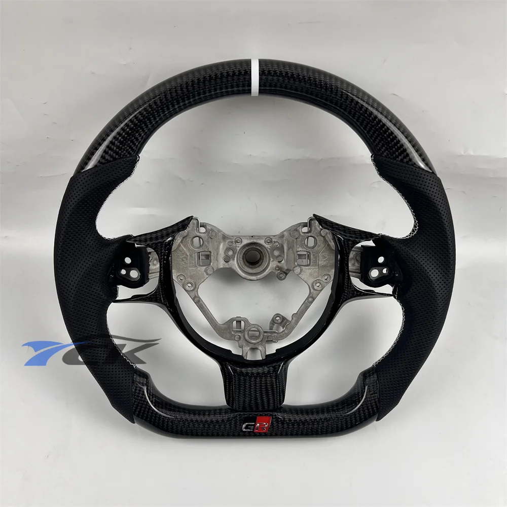 

Customized Carbon Fiber Black Leather Steering Wheel for 2022 2023 2024 2025 GR86 Automotive parts modification