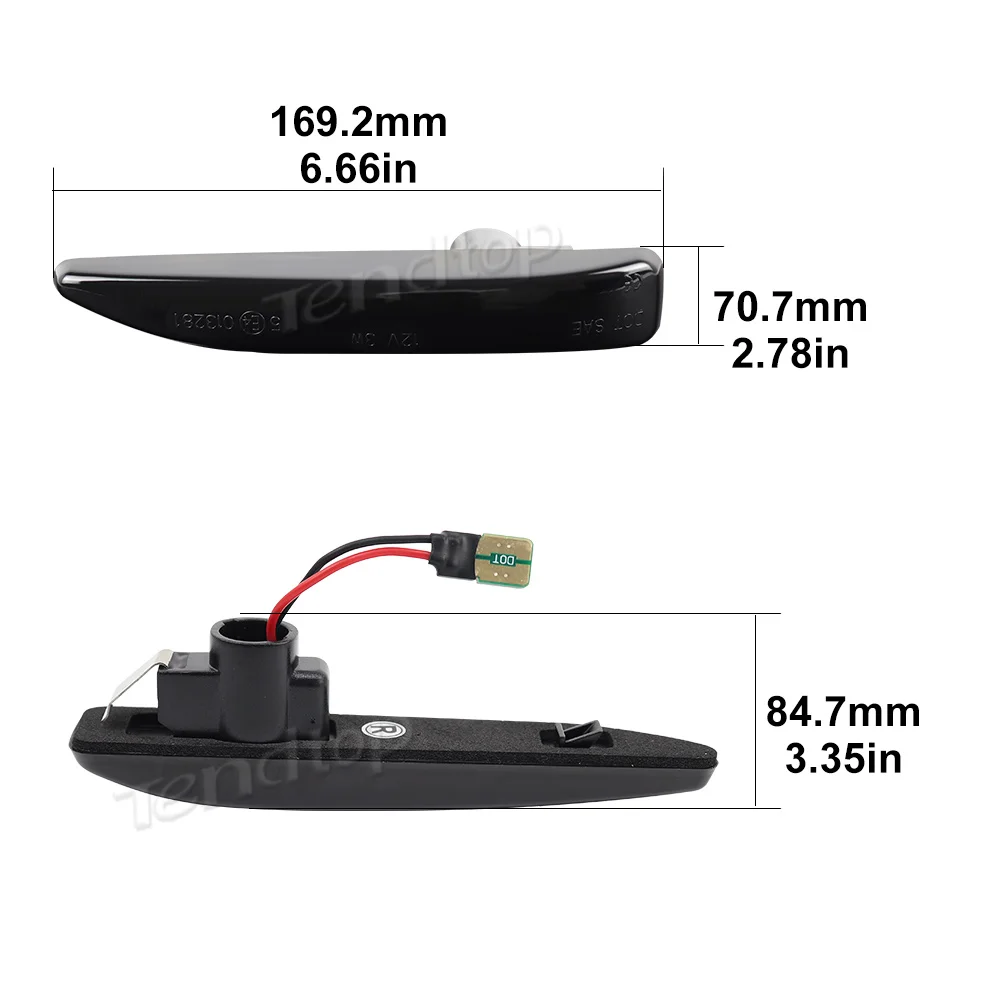 Smoked  Indicator Side Marker Lamp LED Dynamic Turn Signal Light For BMW 7 Series E65 E66 E67 E68 2001-2008