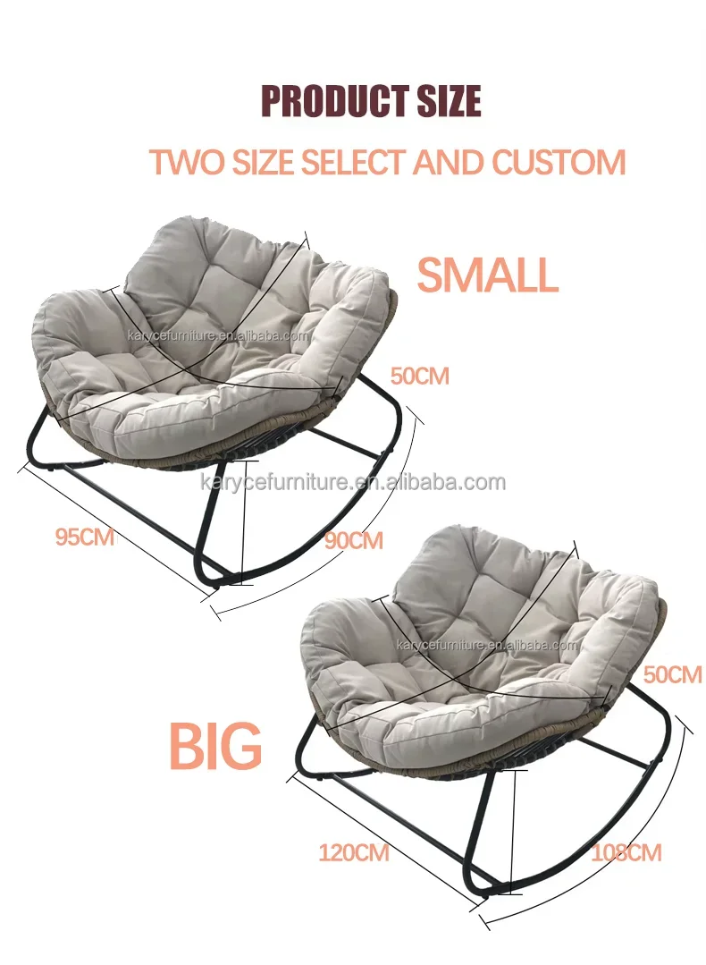 Wholesale Modern Lounger Garden Recliner Rattan Relax Single Sofa Rocking Chair for Adults Indoor Outdoor