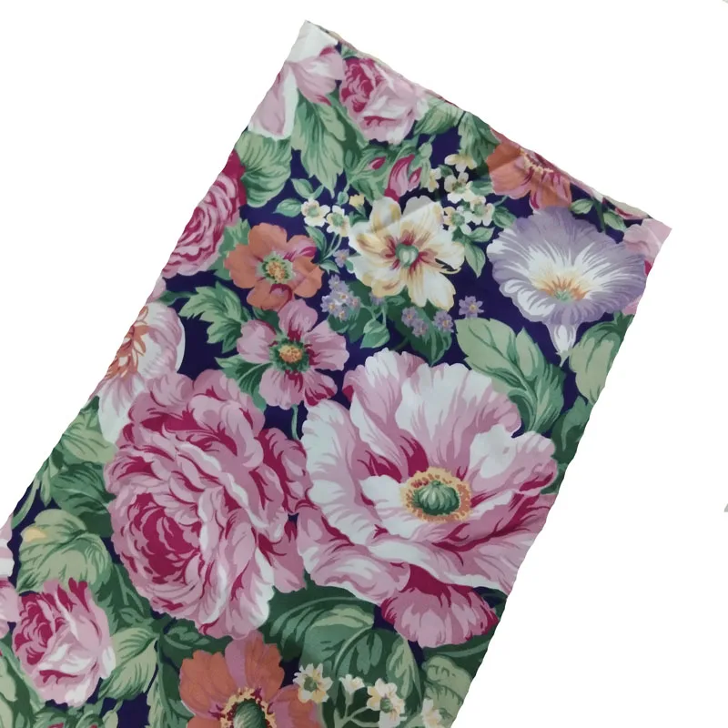 100% Cotton viaPhil Big Blooming Flower Series Printed Fabric Patchwork Cloth Dress Home Decor