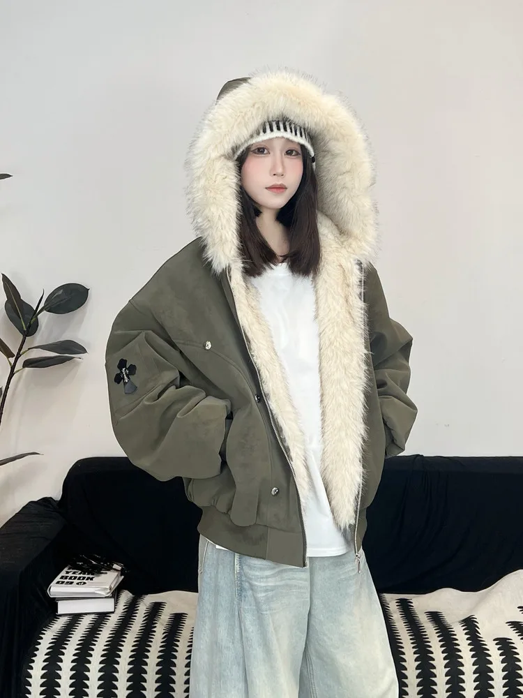 

Новая зимняя парка из искусственной кожи с капюшоном, утепленная, свободного кроя, молодежная, повседневная, однотонная