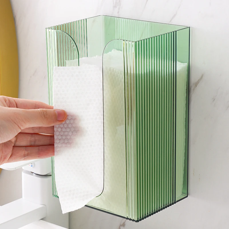 Towel Box Wall-mounted Facial Tissue Washcloths Are Stored In Kitchen Upside-down Drawer Light Luxury Bathroom Decoration.