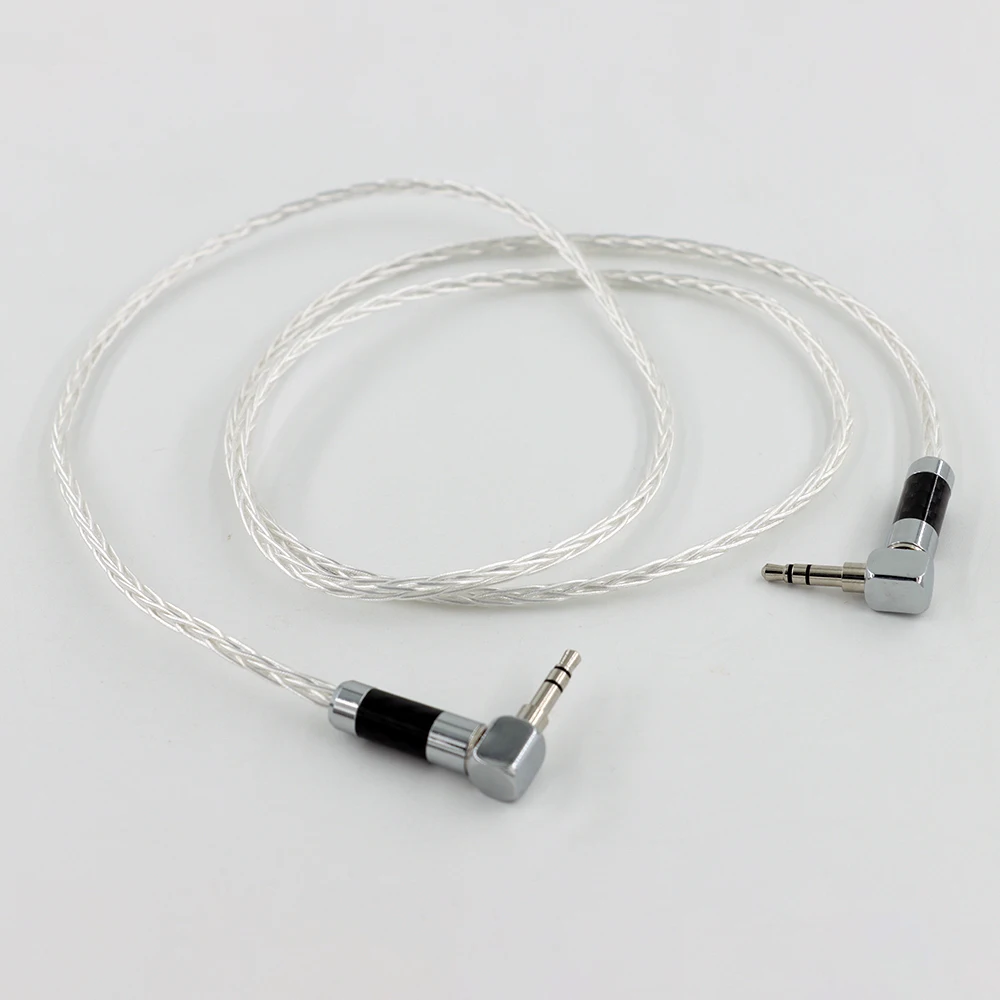 Singolo cristallo placcato rame argento sterling 3,5 paia di cavo di registrazione febbre AUX cavo audio per telefono cellulare per auto in carbonio