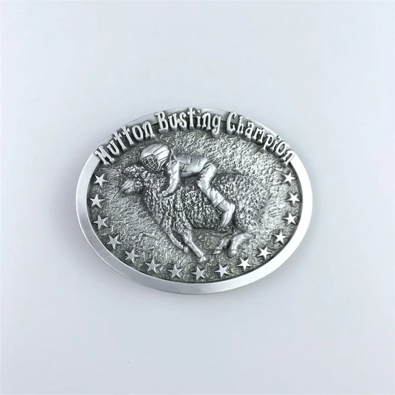 New Antique Silver Mutton Busting Champion Western Belt Buckle Gurtelschnalle also Stock in the US BUCKLE-WT106AS