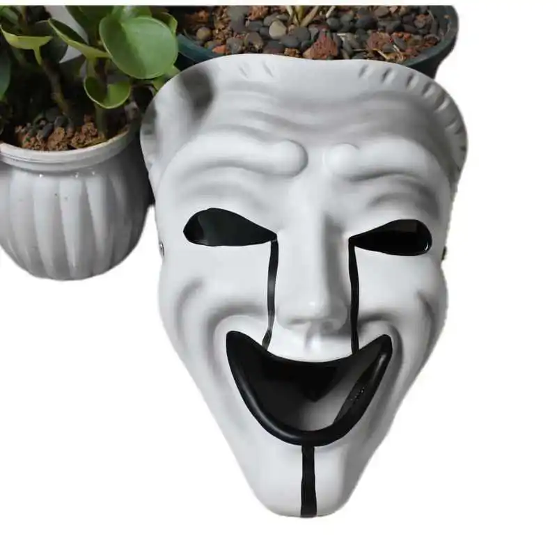 Le Cool Funny and scary smiley face mask, blank Halloween ghost parade costume prop headgear new view 2