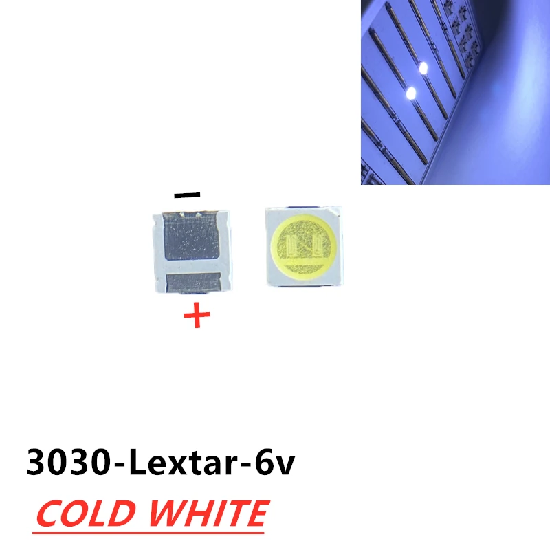 50pcs for Lextar LED Backlight High Power LED 1.8W 3030 6V Cool white 150-187LM PT30W45 V1 TV Application 3030 smd led diode