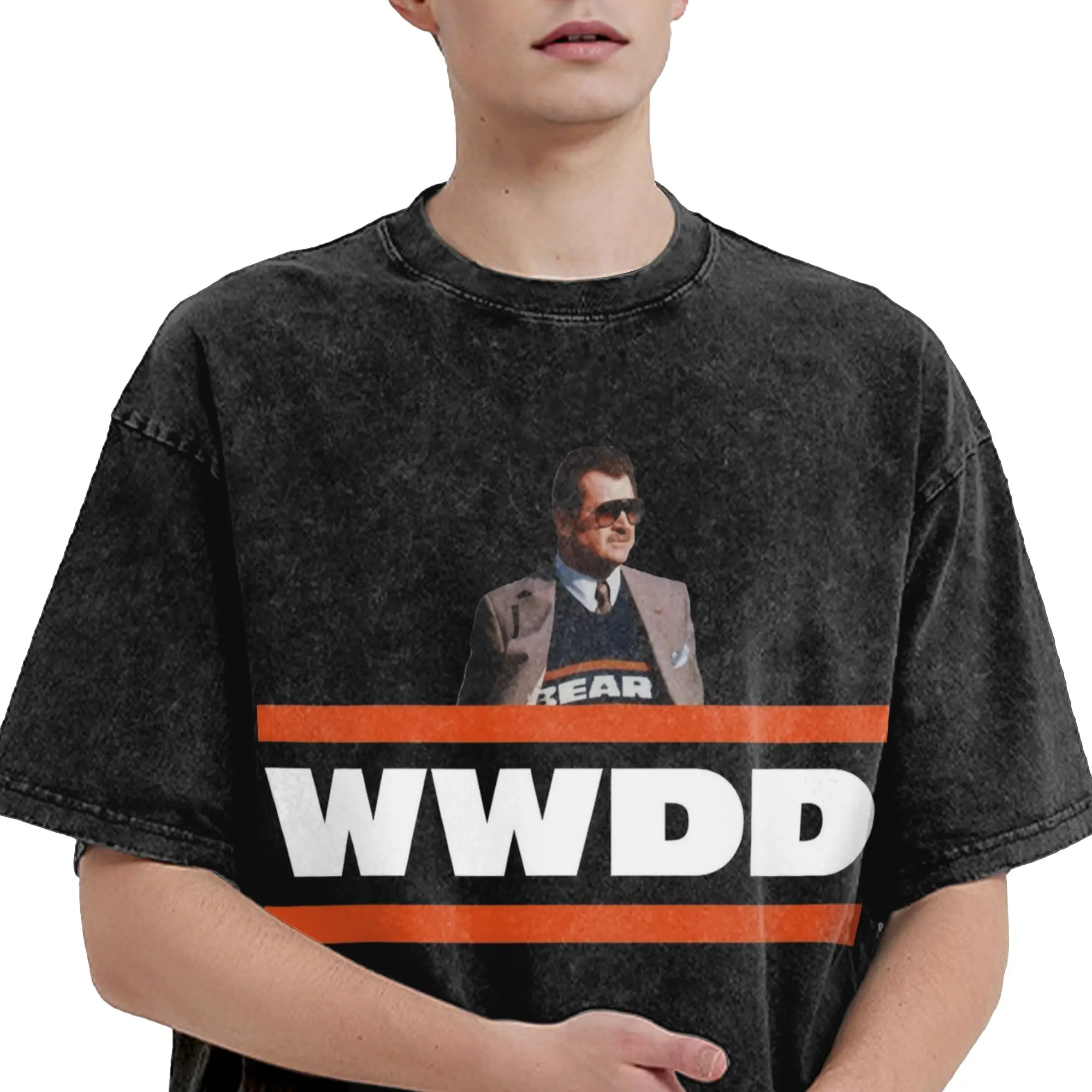 RIP Mike Ditka  T Shirt Hip Hop Washed Cotton Harajuku T-Shirt  Casual for Men Women Streetwear Printed Tee Shirt
