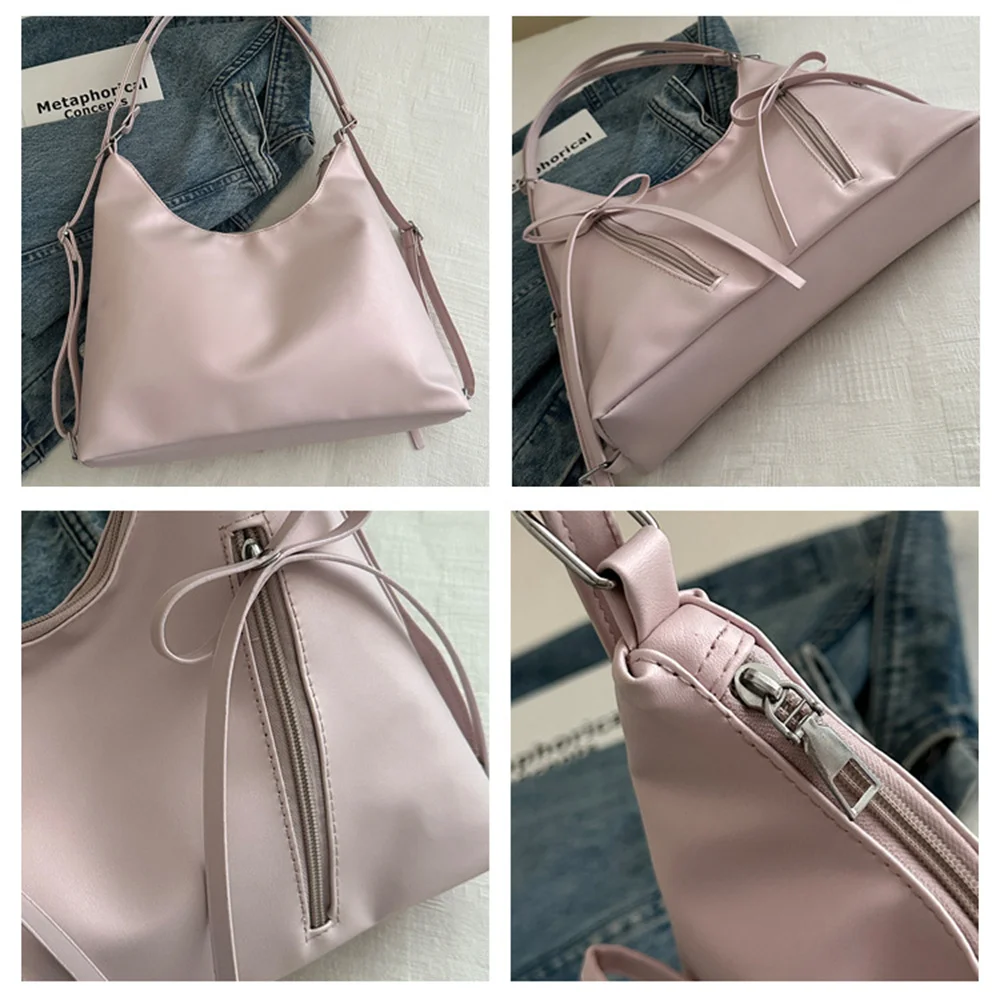 Bolso de hombro de alta calidad para mujer, bandoleras clásicas con lazo, de cuero PU, estilo europeo y americano