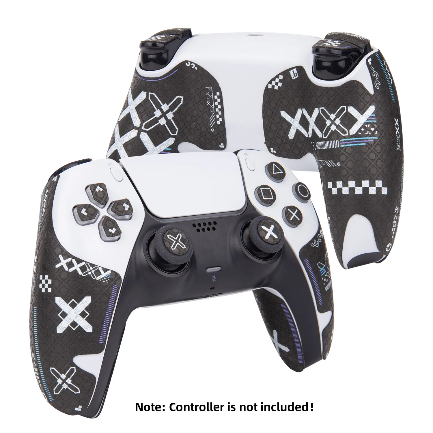 

FINALORD Controller Anti Skid Grip Tapes Compatible With Playstation 5 DualSense / PS5 Handle,Buttons,Trigger(Cross print-Black)