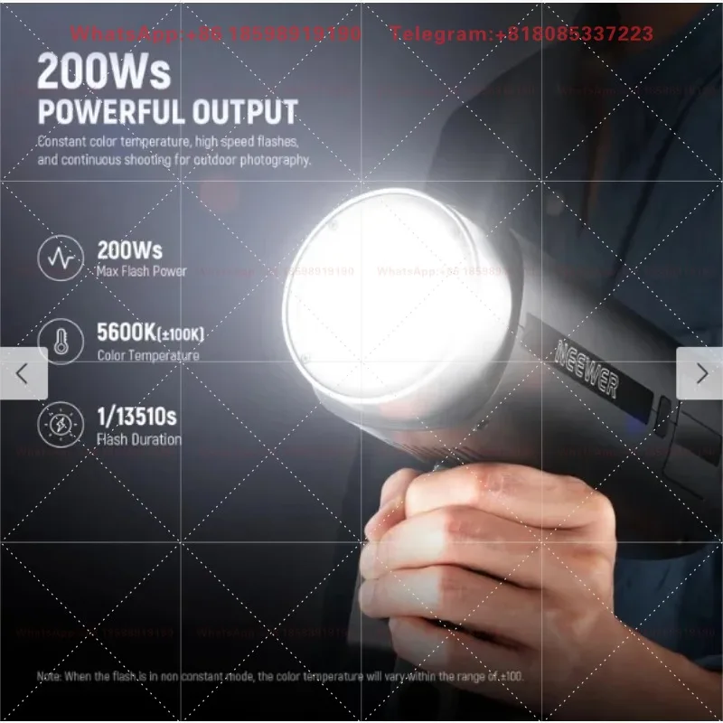 NEEWER Q200 200Ws 2.4G Outdoor Flash with App Control with built in cooling fans for stable performance