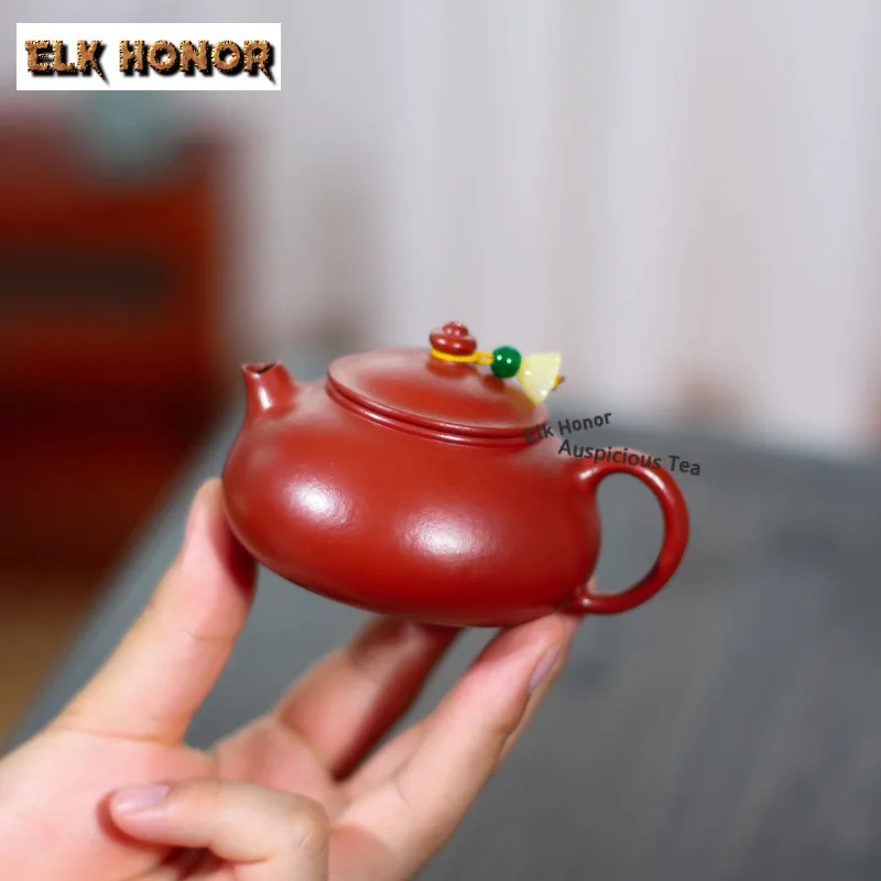 

Чайник из исинской глины (95 мл), ручной работы, из натуральной руды, обожженный в угольной печи, красный, для чайной церемонии, подарочный набор Zisha