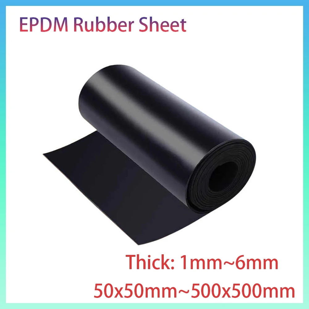 1-20 Peças de Folha de Borracha EPDM com Espessura de 1mm-6mm, Resistente a Ácidos e Álcalis, Almofada de Borracha Anticolisão 50x50mm~500x500mm, Placa Marítima de EPDM