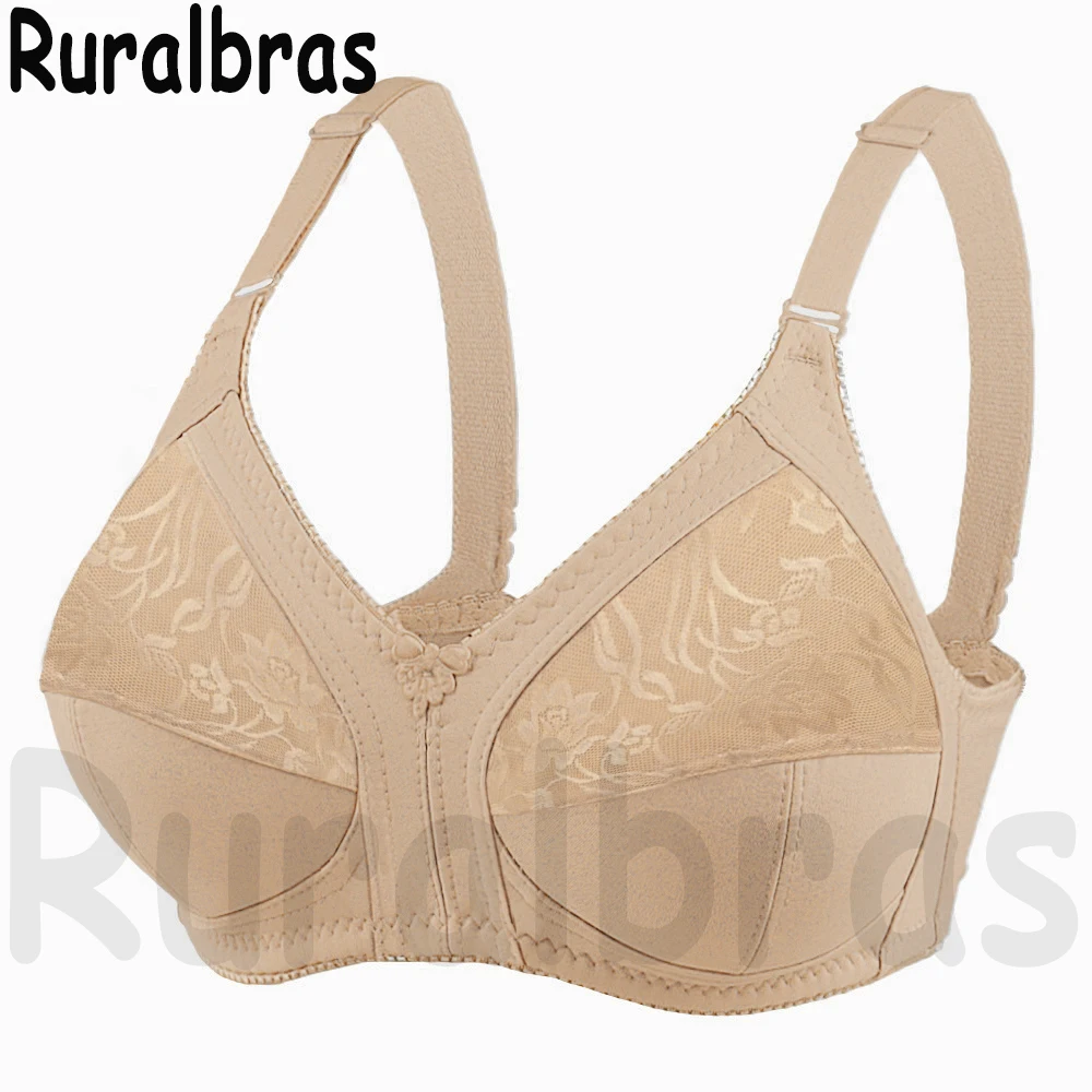 Reggiseni rurali Solid wome reggiseno in cotone push up reggiseni Wireless a copertura totale Minimizer Top Plus Size 115F 110E 105E 100D 95E 90D