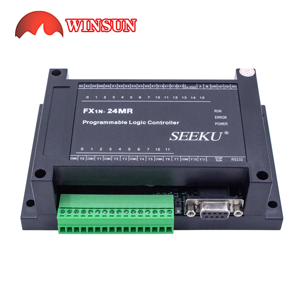 Imagem -02 - Seeku Ws1n 24vdc ou 220vac Plc Placa de Automação Industrial Trilho Guia Instalar Entrada 14 Saída 10 Relógio em Tempo Real Fx1n24mr