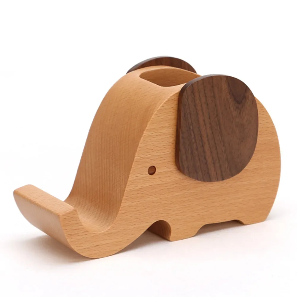 

Wooden Crafts Creative Elephant Penholder Office Supplies Storage ins Desktop Decoration Gift