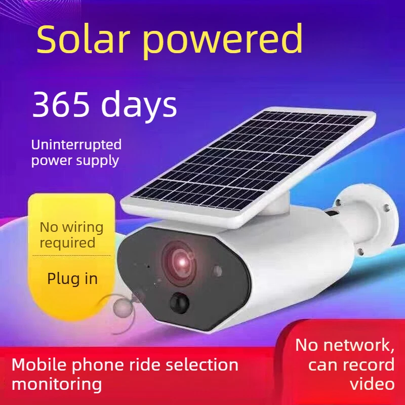 

Солнечная камера видеонаблюдения — беспроводная Wi-Fi, уличная, 1080P HD, водонепроницаемая IP65, с функцией обнаружения движения — для дома, двора и сада