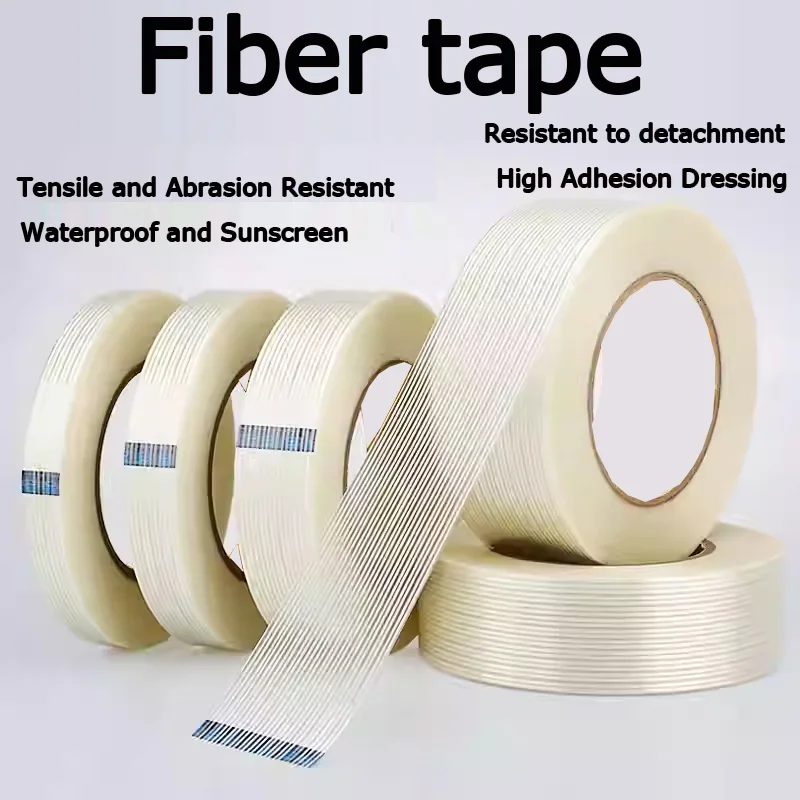 

Single-Sided Striped Fiber Tape, Strong, Residue-Free, High-Temperature Resistant, Waterproof, Suitable for Heavy-Duty Binding a