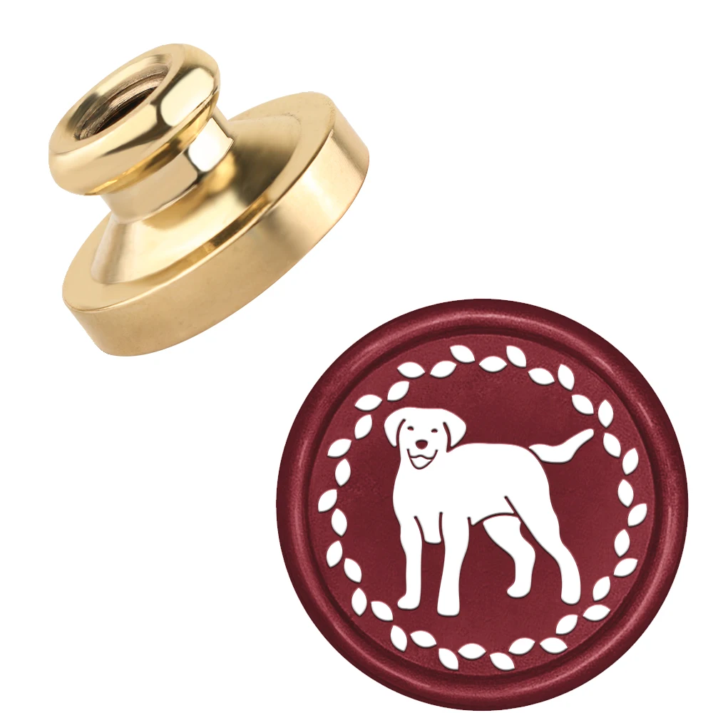 Leaves Dog Animal Wax Seal Stamp Brass Head for Greeting Card Notebook Invitation Envelopes Wine Bottle Wrapping