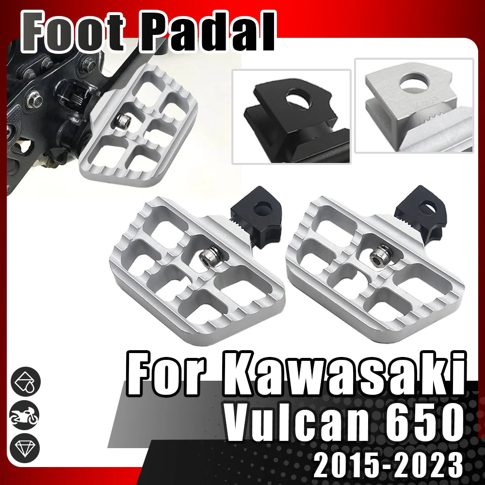 

Для Kawasaki Vulcan 650 VULCAN 650 противоскользящие подножки для водителя 360, регулируемая вращающаяся широкая подставка для ног, алюминиевые подножки с ЧПУ, педали