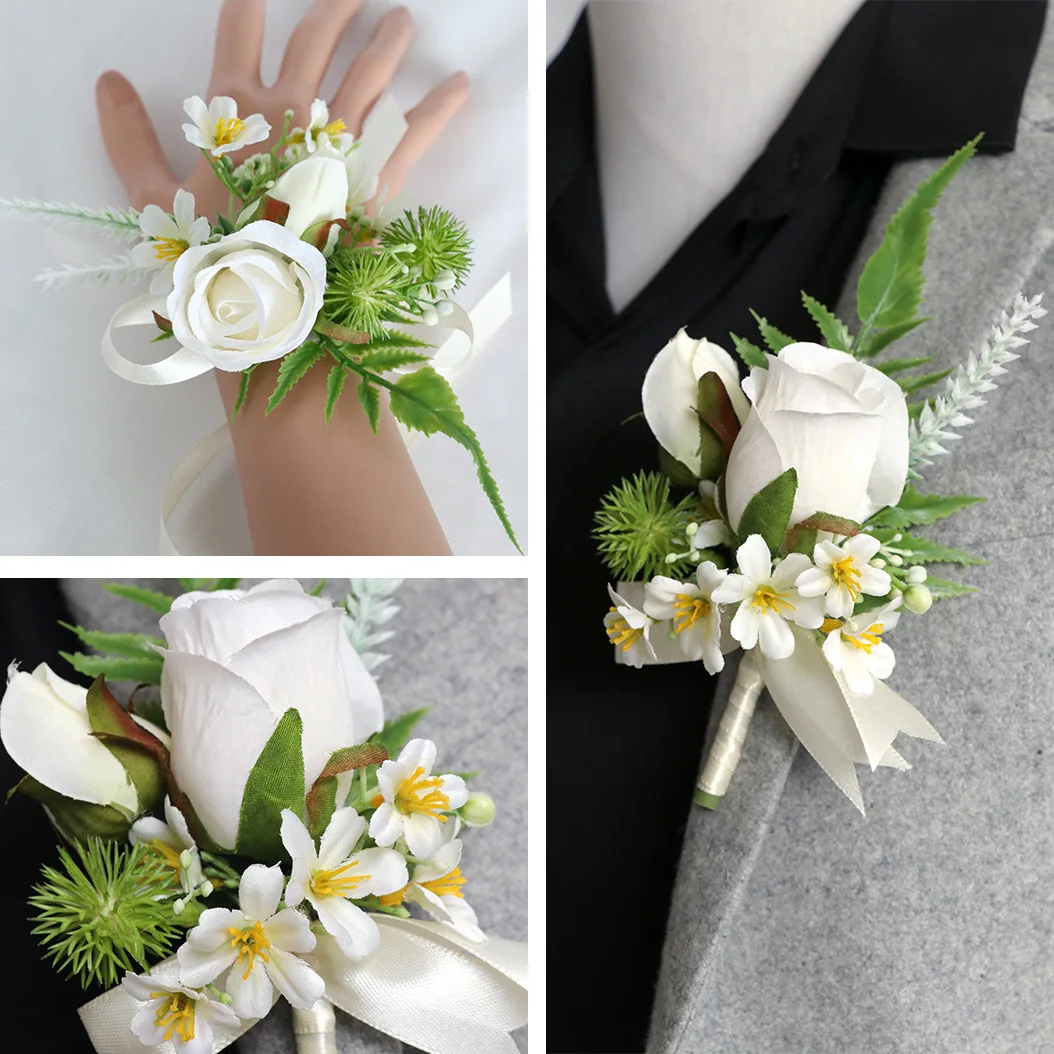 Corsage para Festa de Casamento, Busto de Noiva, Irmãs, Amigos, Grupo, Simulação, Ao Ar Livre, Busto