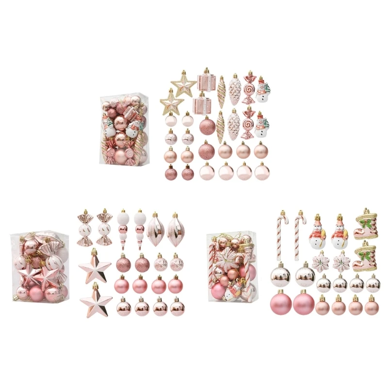 Confezione ornamenti per albero Natale da 29 ciondoli a stella con palline per decorazioni festive