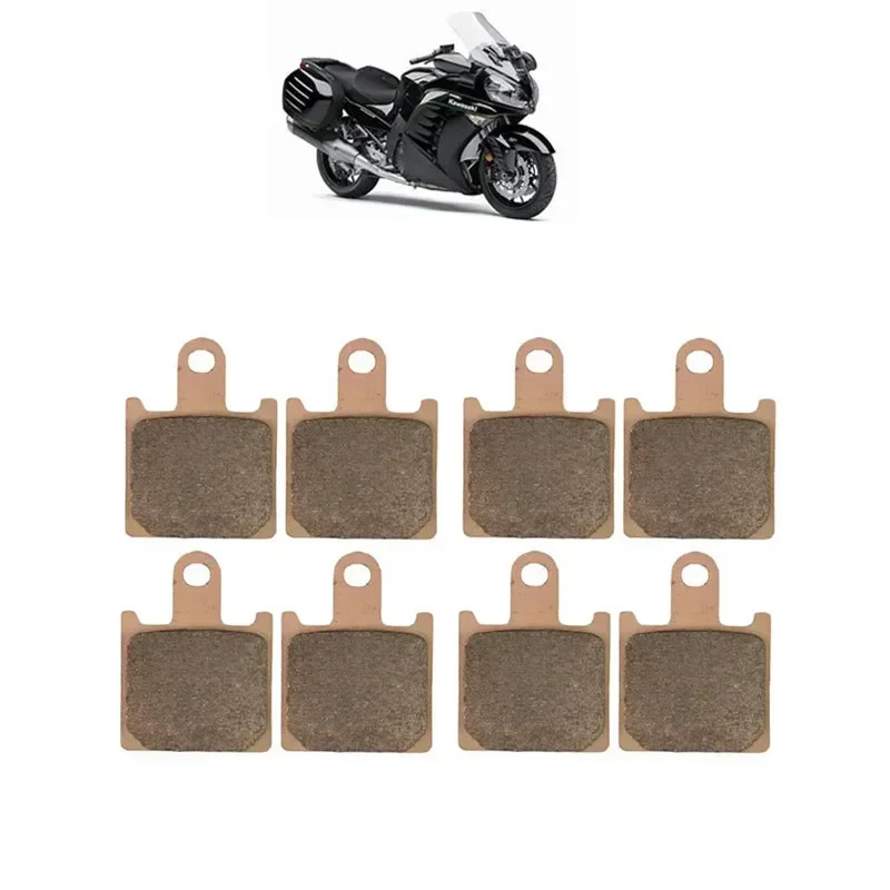 For Motorcycle Parts Front & Rear Brake Pads Kit For KAWASAKI GTR1400 ZG1400 GTR / ZG 1400 A/B/C 2008-2014 Copper Based Sintered