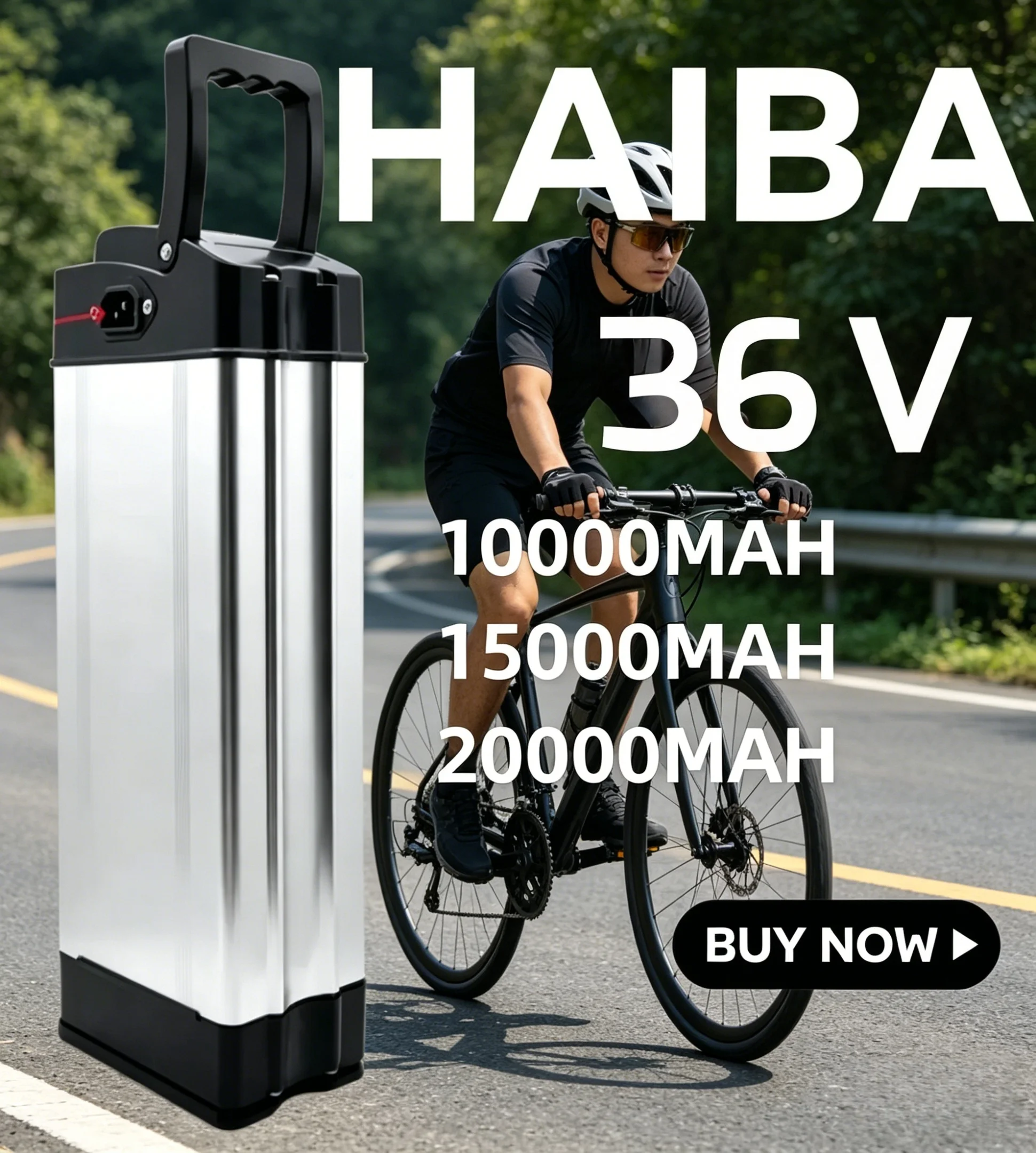 

Haiba 36V Lithium-Ion Battery Pack 10/15/20Ah High Capacity Electric Bicycle Compatible for MiFa GW20 750W Folding Bike