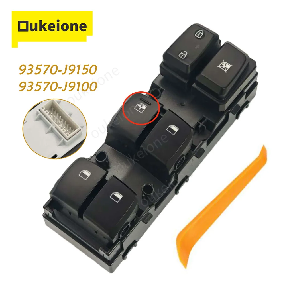 

LHD Electric Master Power Window Control Switch Button for Hyundai Kona 2017 2018 2019 2020 2021 93570-J9150 93570-J9100