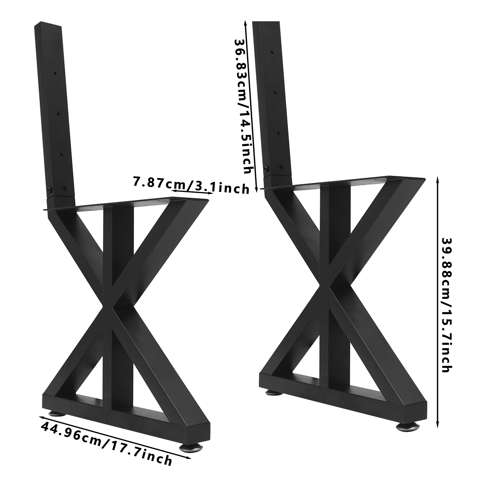

2PCS16 Inch Bench Leg Metal Chair Base With Adjustable Foot Pads
