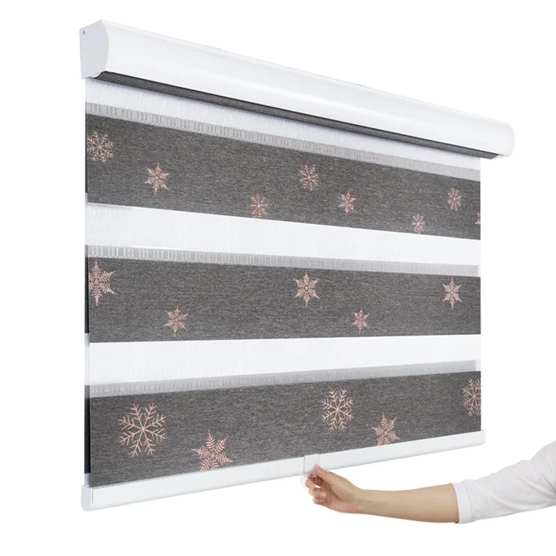 Alexa Smart Manual Cordless  Window Blinds Blackout  Roller Blinds  Curtain Zebra Blinds Shades Roller Curtain