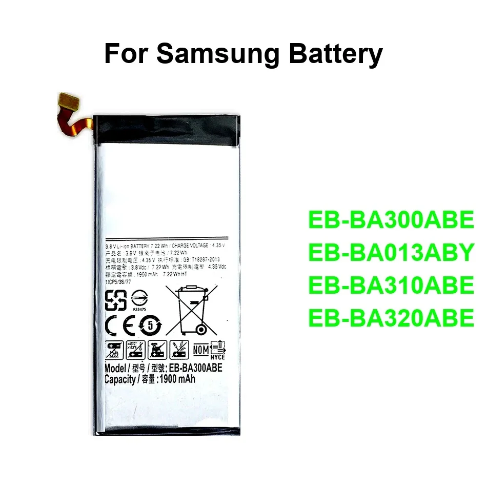 

Стабильный аккумулятор мобильного телефона EB-BA013ABY EB-BA300ABE EB-BA310ABE 1900-3000 мАч для Samsung Galaxy A01 A3 Core 2015 2016 2017