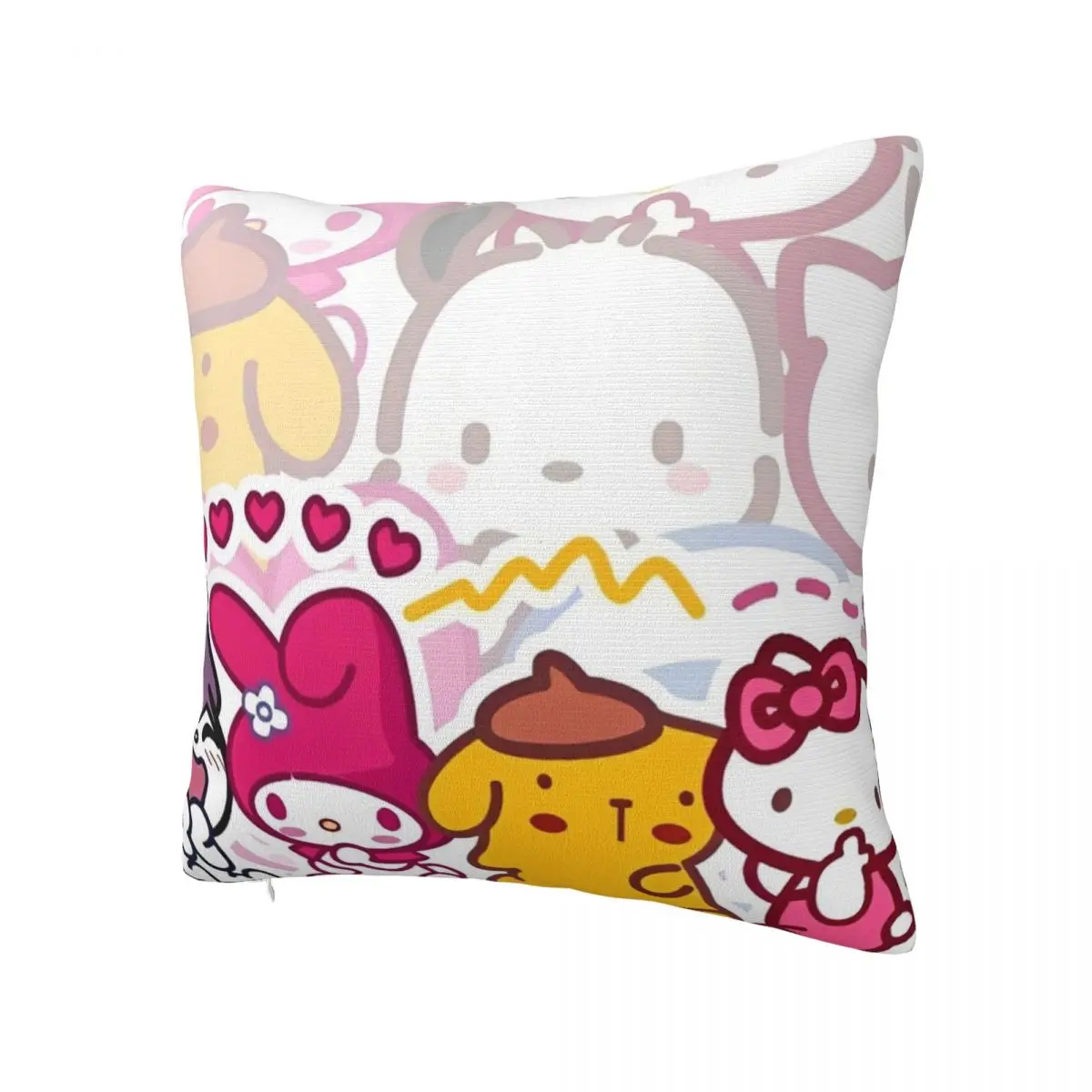 Soft Sanrio Kuromi Melody Hello Kitty Pillowcase Fabric Cushion Cover Decorative Cartoon Pillow Case Cover Car Square