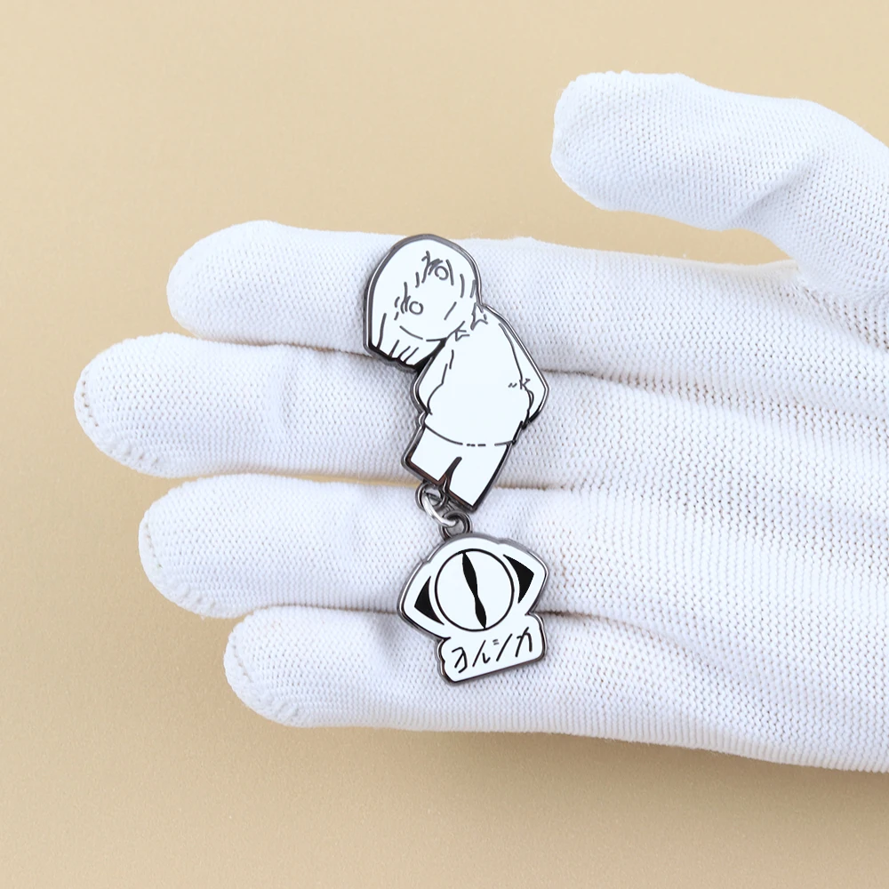 Yorushika, japanisches Band, Logo-Abzeichen, lustige, vereinfachte Schriftzeichen, Anstecknadel, Cartoon, Schwarz-Weiß-Brosche, für Fans, Sammlerstück, Souvenir. – Detail 6